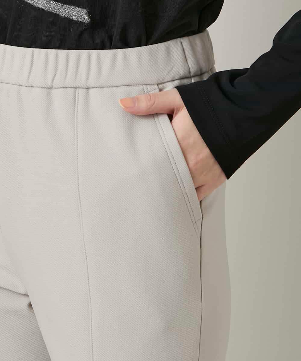 RHQCD31390 HIROKO KOSHINO(ヒロココシノ) ピンタックテーパードパンツ/日本製 ライトグレー