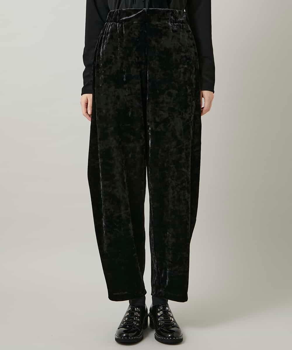 RHQCD33390 HIROKO KOSHINO(ヒロココシノ) ベロアジャージーコクーンパンツ/日本製/洗える ブラック