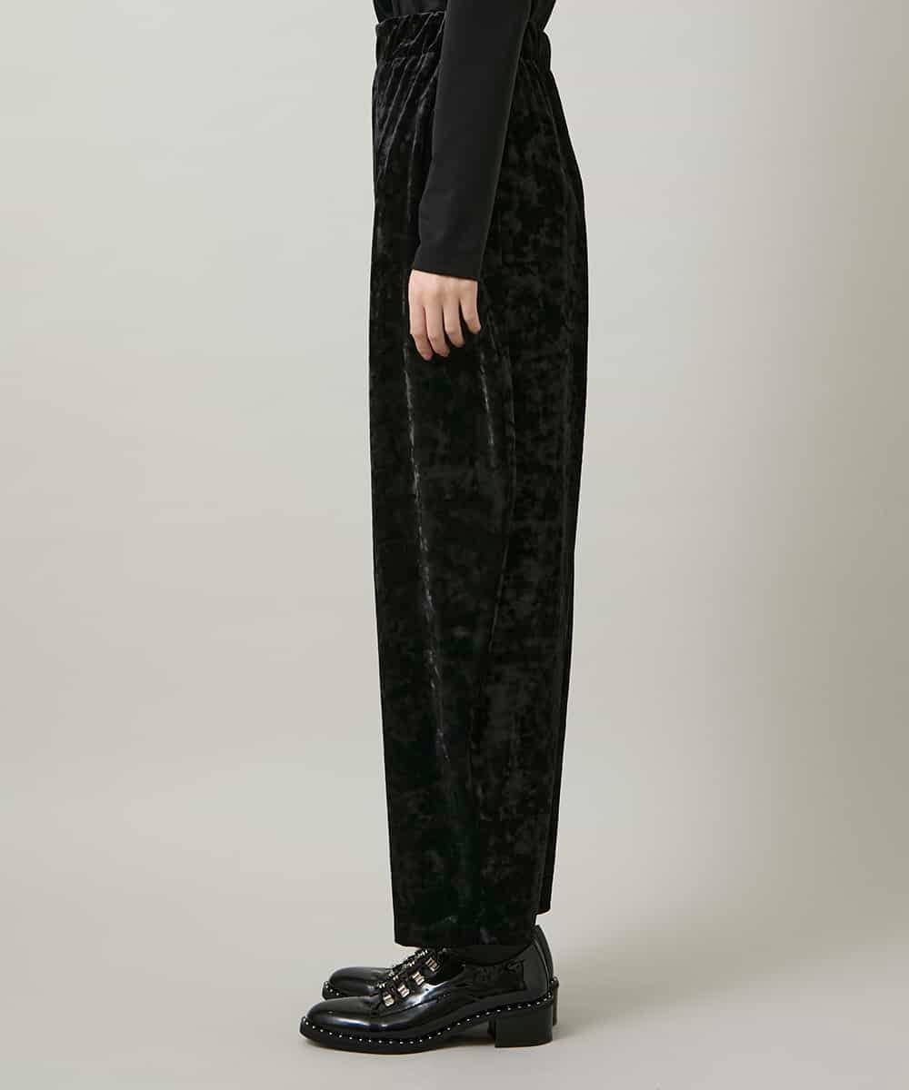 RHQCD33390 HIROKO KOSHINO(ヒロココシノ) ベロアジャージーコクーンパンツ/日本製/洗える ブラック