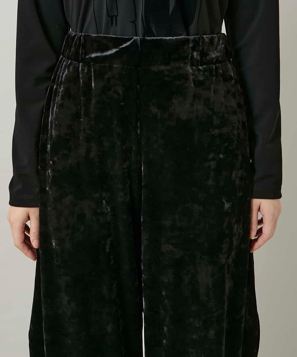 RHQCD33390 HIROKO KOSHINO(ヒロココシノ) ベロアジャージーコクーンパンツ/日本製/洗える ブラック