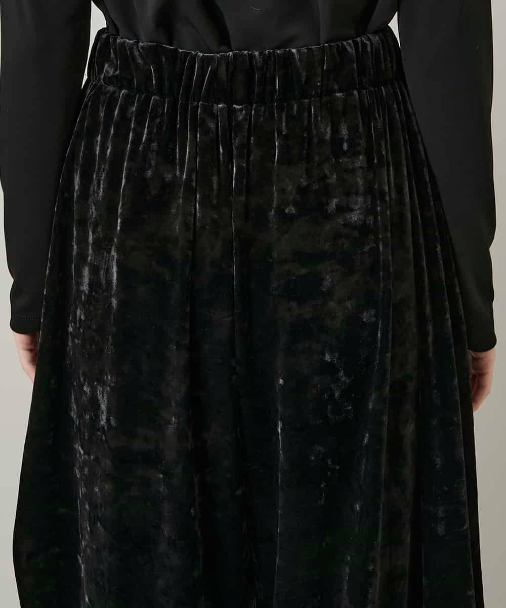 RHQCD33390 HIROKO KOSHINO(ヒロココシノ) ベロアジャージーコクーンパンツ/日本製/洗える ブラック