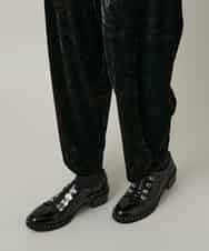 RHQCD33390 HIROKO KOSHINO(ヒロココシノ) ベロアジャージーコクーンパンツ/日本製/洗える ブラック