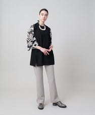 RHQEA20430 HIROKO KOSHINO(ヒロココシノ) リップルダンボールデザインパンツ /日本製 ベージュ