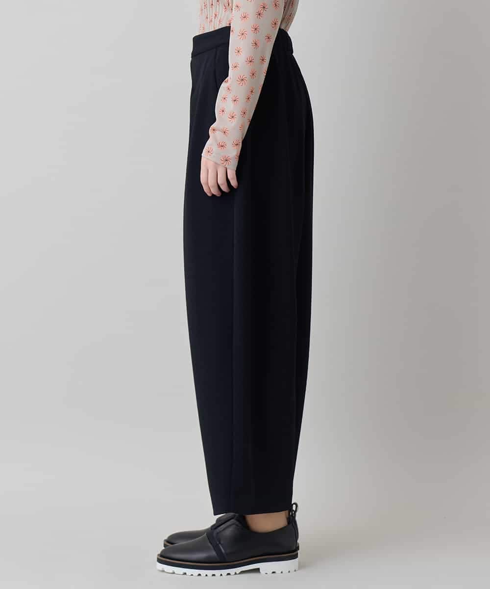 RHQED55490 HIROKO KOSHINO(ヒロココシノ) ジョーゼットジャージータックワイドパンツ /日本製/洗える ブラック