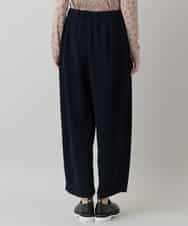 RHQED55490 HIROKO KOSHINO(ヒロココシノ) ジョーゼットジャージータックワイドパンツ /日本製/洗える ブラック