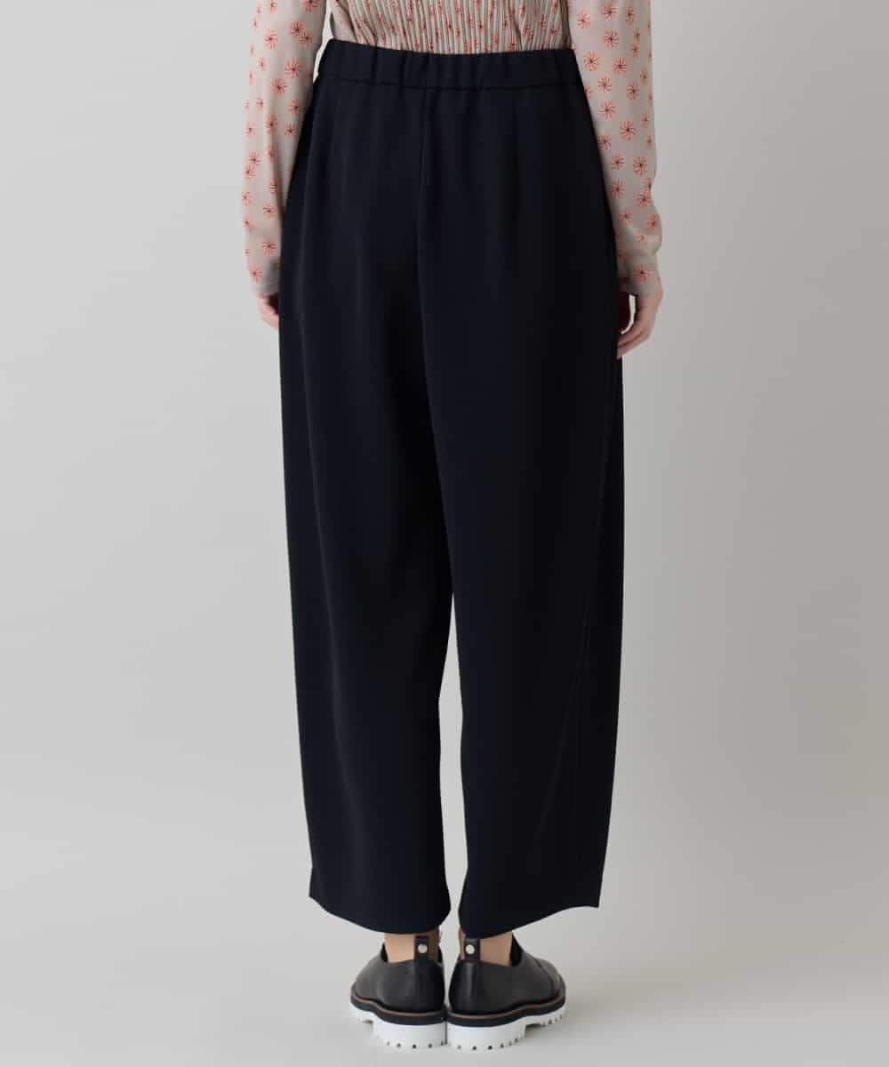 RHQED55490 HIROKO KOSHINO(ヒロココシノ) ジョーゼットジャージータックワイドパンツ /日本製/洗える ブラック