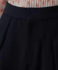 RHQED55490 HIROKO KOSHINO(ヒロココシノ) ジョーゼットジャージータックワイドパンツ /日本製/洗える ブラック