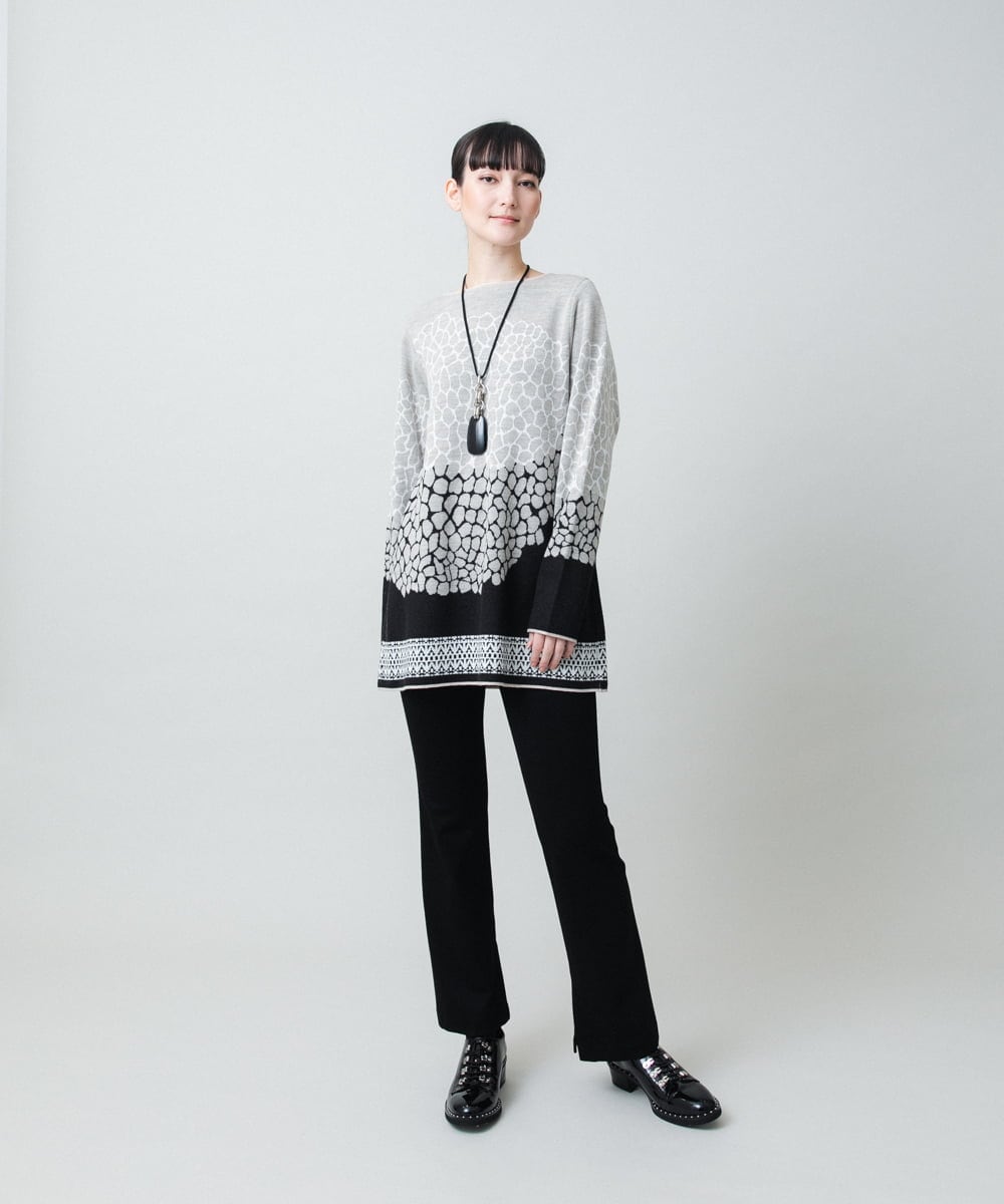 RHQED60280 HIROKO KOSHINO(ヒロココシノ) ストレッチポンチイージーパンツ/日本製/洗える ブラック