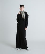 RHQES31390 HIROKO KOSHINO(ヒロココシノ) 【洗える/日本製】ラップデザインワイドパンツ ブラック