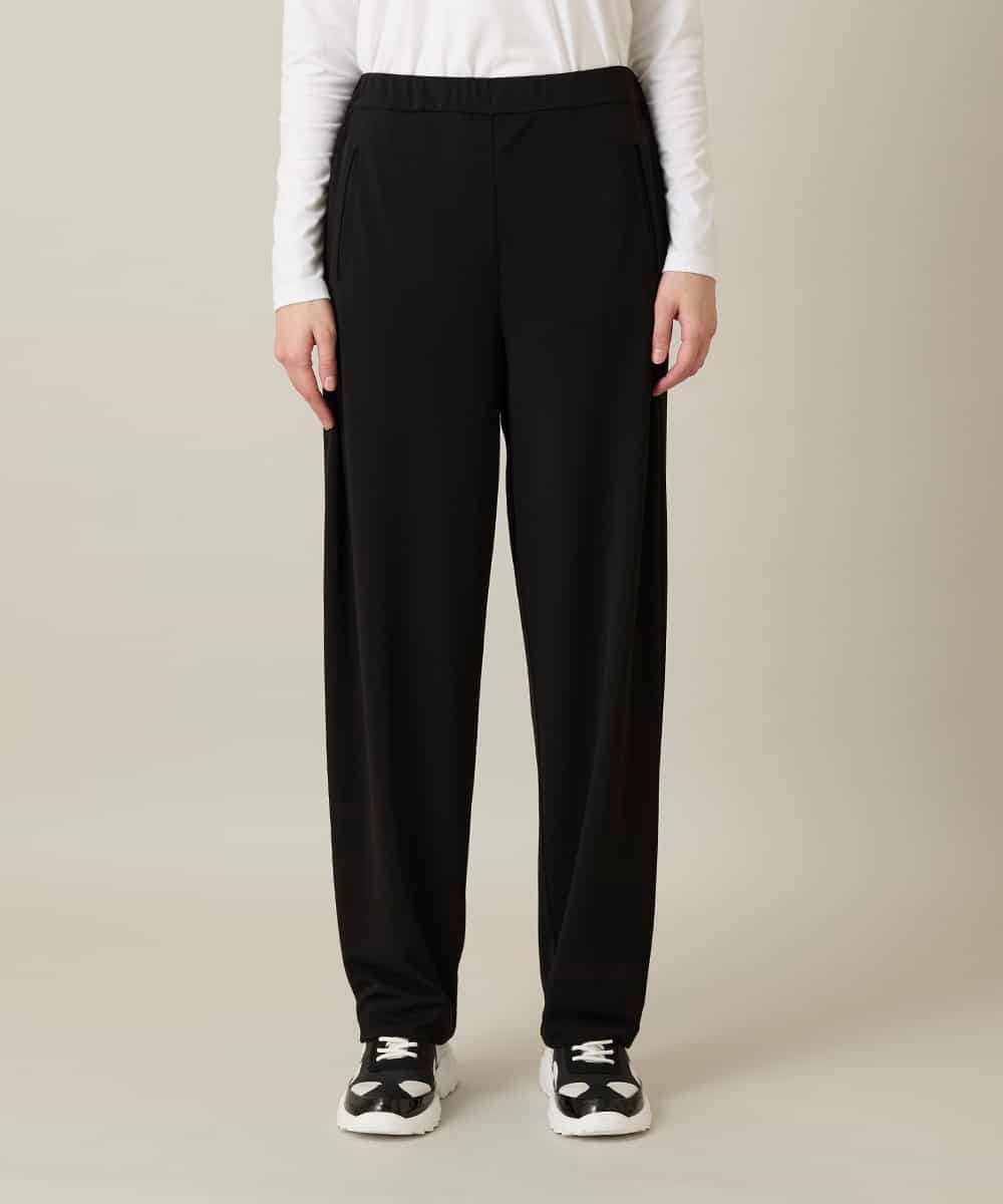 RHQFD07430 HIROKO KOSHINO(ヒロココシノ) サイドタックテーパードパンツ /日本製/洗える ブラック