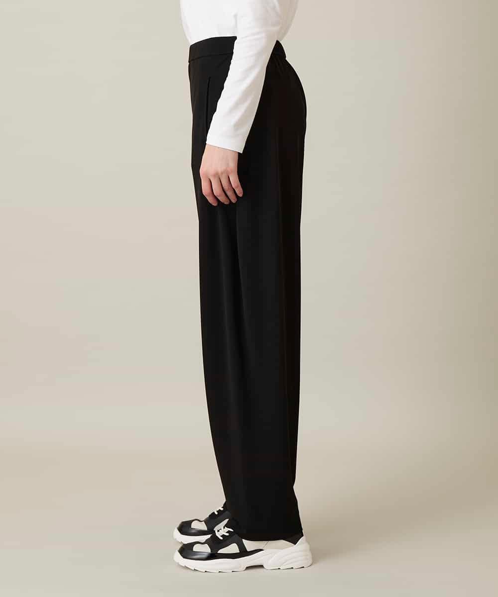 RHQFD07430 HIROKO KOSHINO(ヒロココシノ) サイドタックテーパードパンツ /日本製/洗える ブラック