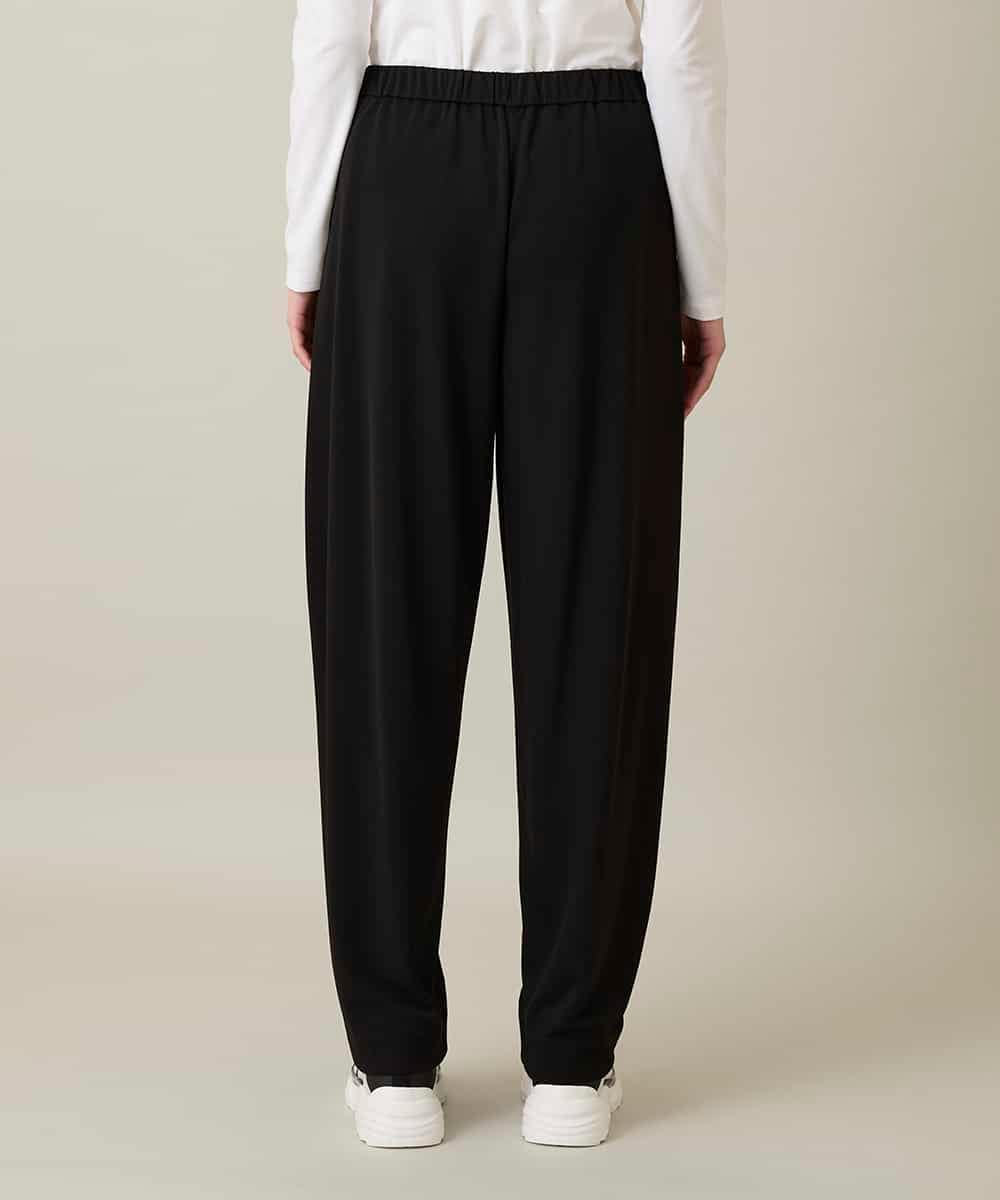 RHQFD07430 HIROKO KOSHINO(ヒロココシノ) サイドタックテーパードパンツ /日本製/洗える ブラック