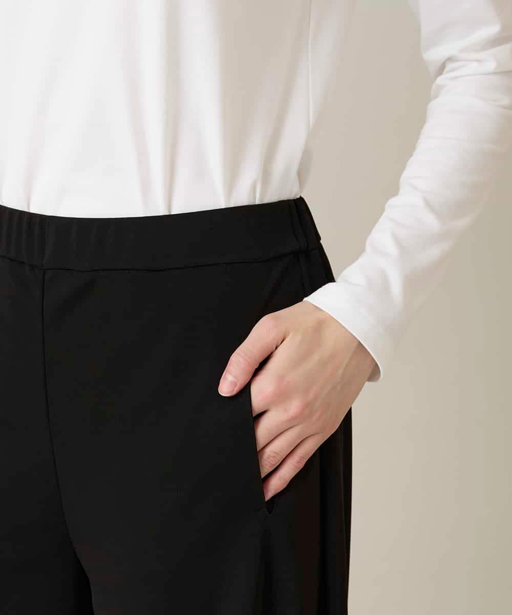 RHQFD07430 HIROKO KOSHINO(ヒロココシノ) サイドタックテーパードパンツ /日本製/洗える ブラック