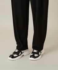 RHQFD07430 HIROKO KOSHINO(ヒロココシノ) サイドタックテーパードパンツ /日本製/洗える ブラック