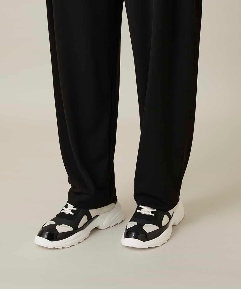 RHQFD07430 HIROKO KOSHINO(ヒロココシノ) サイドタックテーパードパンツ /日本製/洗える ブラック