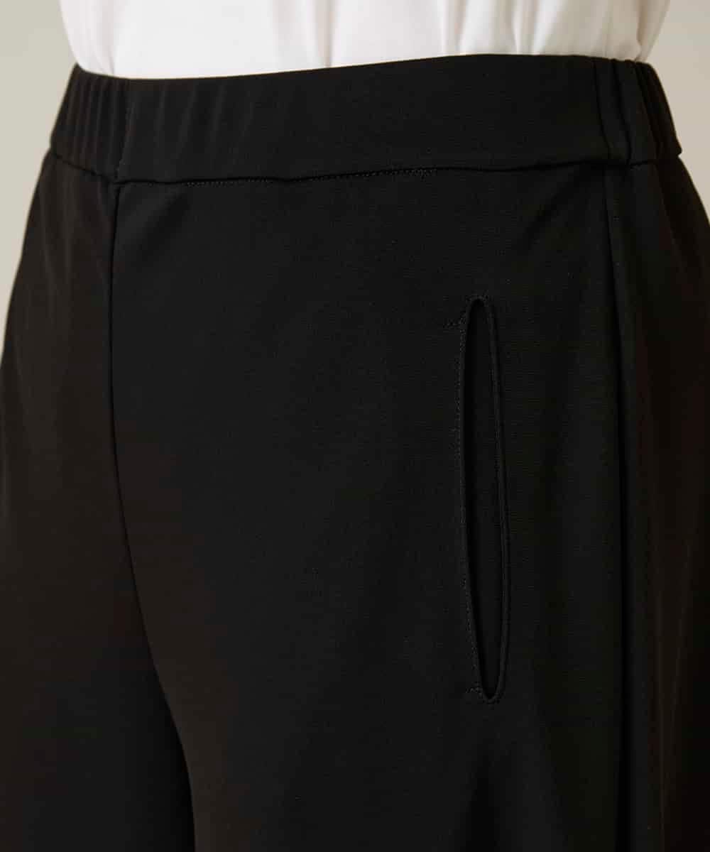 RHQFD07430 HIROKO KOSHINO(ヒロココシノ) サイドタックテーパードパンツ /日本製/洗える ブラック