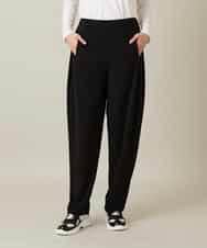 RHQFD07430 HIROKO KOSHINO(ヒロココシノ) サイドタックテーパードパンツ /日本製/洗える ブラック