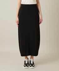 RHQFD08450 HIROKO KOSHINO(ヒロココシノ) サイドタックジャージースカート /日本製/洗える ブラック