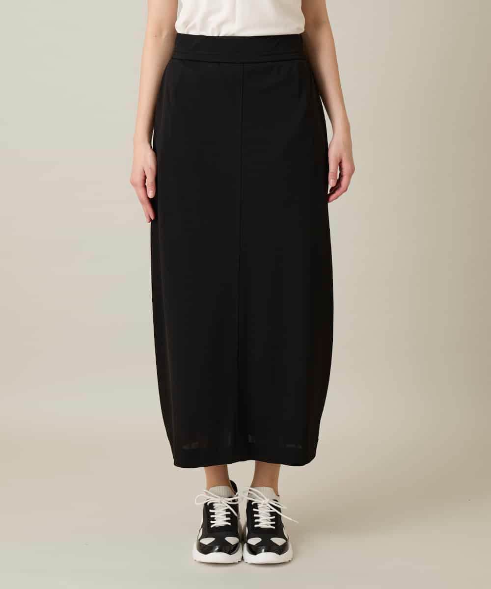 RHQFD08450 HIROKO KOSHINO(ヒロココシノ) サイドタックジャージースカート /日本製/洗える ブラック