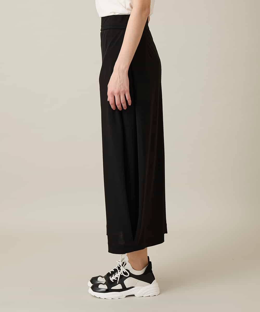 RHQFD08450 HIROKO KOSHINO(ヒロココシノ) サイドタックジャージースカート /日本製/洗える ブラック