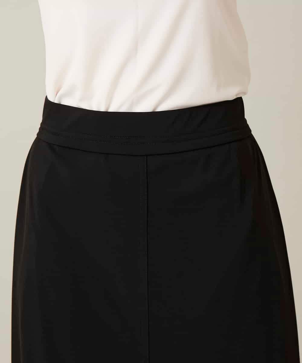 RHQFD08450 HIROKO KOSHINO(ヒロココシノ) サイドタックジャージースカート /日本製/洗える ブラック