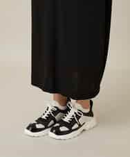 RHQFD08450 HIROKO KOSHINO(ヒロココシノ) サイドタックジャージースカート /日本製/洗える ブラック