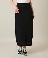 RHQFD08450 HIROKO KOSHINO(ヒロココシノ) サイドタックジャージースカート /日本製/洗える ブラック