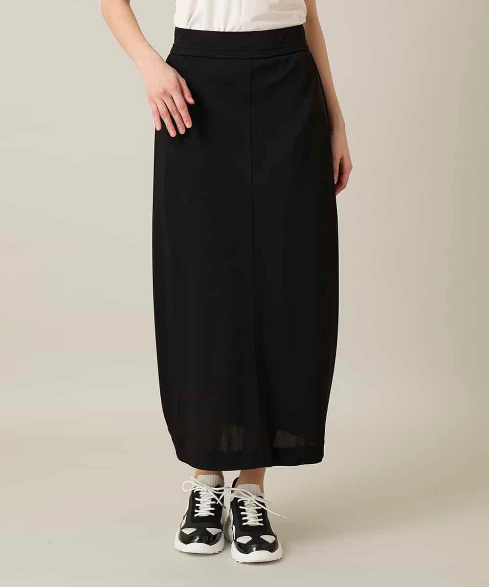 RHQFD08450 HIROKO KOSHINO(ヒロココシノ) サイドタックジャージースカート /日本製/洗える ブラック