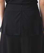 RHQFV43390 HIROKO KOSHINO(ヒロココシノ) 【日本製/洗える】シフォンペプラムフレアスカート ブラック