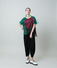 RHQGA20390 HIROKO KOSHINO(ヒロココシノ) ドライポンチサルエルパンツ /日本製/洗える ブラック