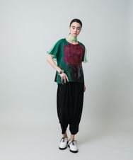 RHQGA20390 HIROKO KOSHINO(ヒロココシノ) ドライポンチサルエルパンツ /日本製/洗える ブラック