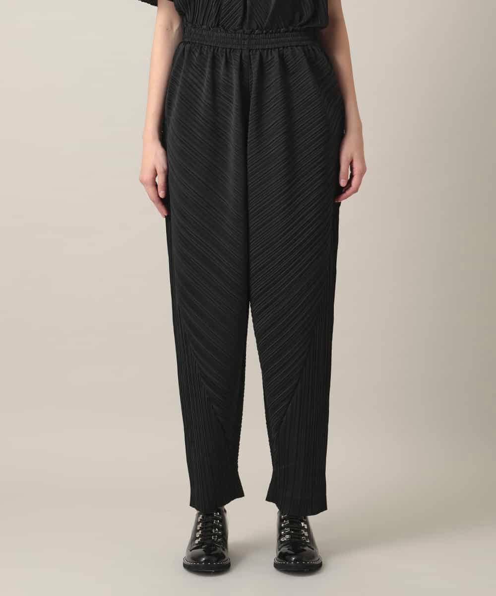 RHQGD05450 HIROKO KOSHINO(ヒロココシノ) 【先行予約】ランダムプリーツシルエットパンツ/洗える ブラック