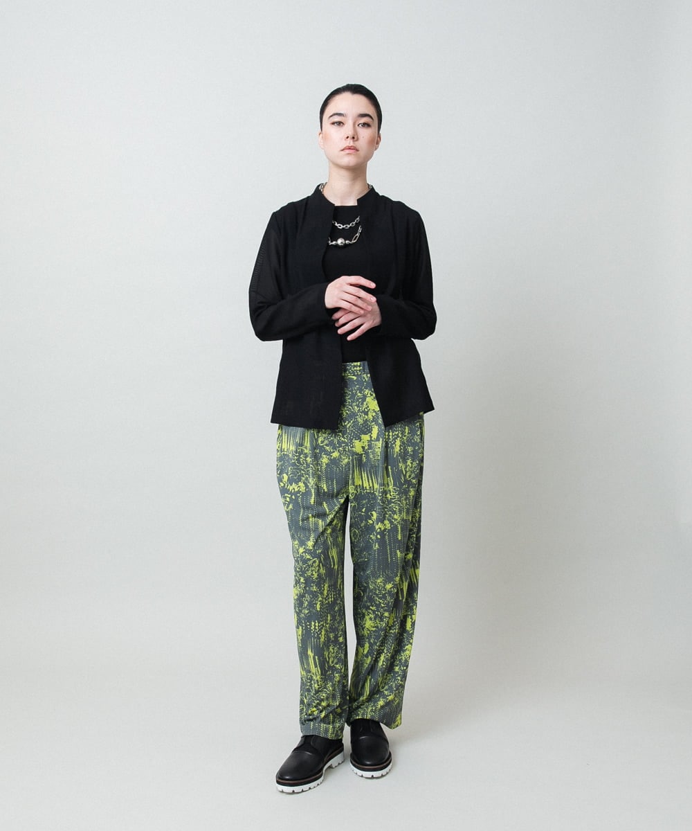 RHQGD15540 HIROKO KOSHINO(ヒロココシノ) 【ブラック：WEB/京王百貨店新宿店限定カラー】インクペインティングイージーパンツ/日本製/洗える ホワイト