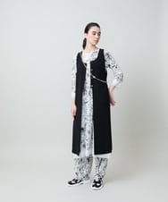 RHQGD15540 HIROKO KOSHINO(ヒロココシノ) インクペインティングイージーパンツ/日本製/洗える ホワイト