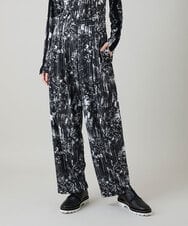 RHQGD15540 HIROKO KOSHINO(ヒロココシノ) 【ブラック：WEB/京王百貨店新宿店限定カラー】インクペインティングイージーパンツ/日本製/洗える ブラック