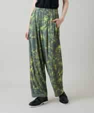 RHQGD15540 HIROKO KOSHINO(ヒロココシノ) インクペインティングイージーパンツ/日本製/洗える カーキ