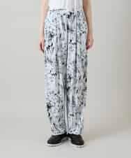 RHQGD15540 HIROKO KOSHINO(ヒロココシノ) インクペインティングイージーパンツ/日本製/洗える ホワイト