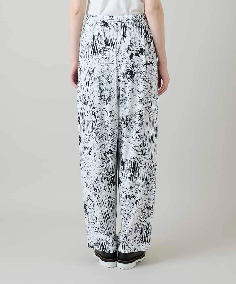 RHQGD15540 HIROKO KOSHINO(ヒロココシノ) インクペインティングイージーパンツ/日本製/洗える ホワイト