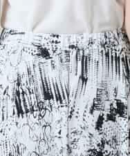 RHQGD15540 HIROKO KOSHINO(ヒロココシノ) インクペインティングイージーパンツ/日本製/洗える ホワイト