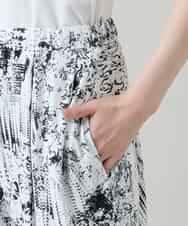 RHQGD15540 HIROKO KOSHINO(ヒロココシノ) インクペインティングイージーパンツ/日本製/洗える ホワイト