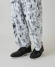 RHQGD15540 HIROKO KOSHINO(ヒロココシノ) インクペインティングイージーパンツ/日本製/洗える ホワイト