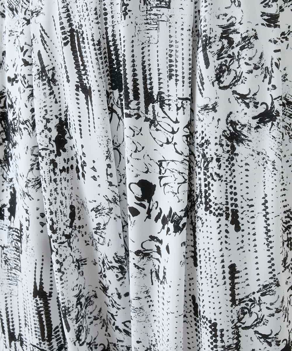 RHQGD15540 HIROKO KOSHINO(ヒロココシノ) インクペインティングイージーパンツ/日本製/洗える ホワイト