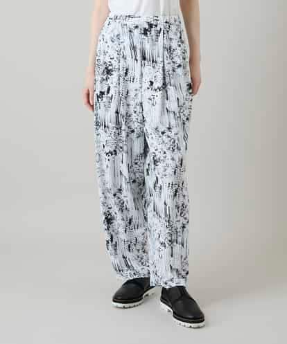 RHQGD15540 HIROKO KOSHINO インクペインティングイージーパンツ/日本製/洗える