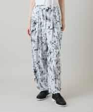 RHQGD15540 HIROKO KOSHINO(ヒロココシノ) インクペインティングイージーパンツ/日本製/洗える ホワイト