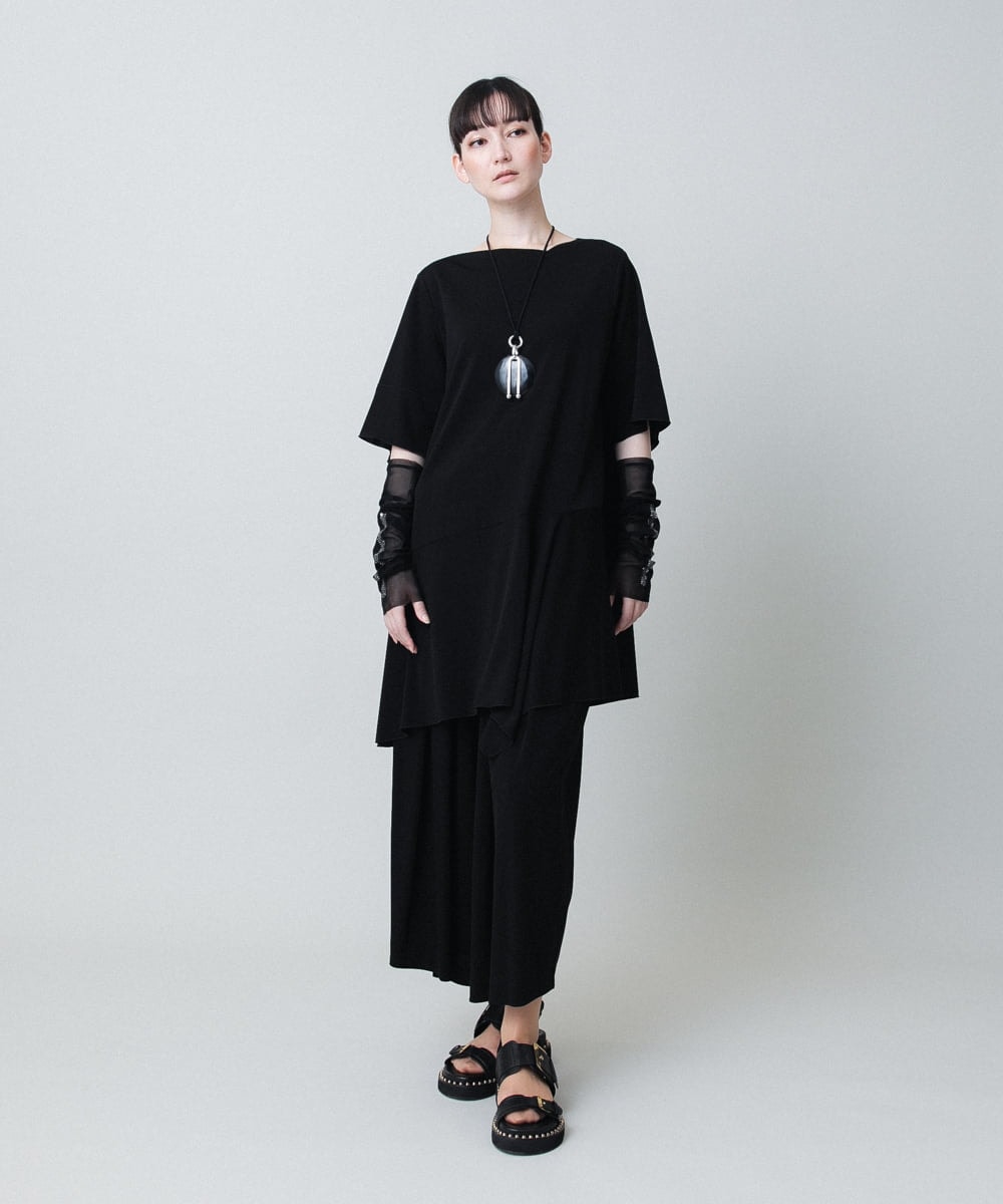 RHQHB16430 HIROKO KOSHINO(ヒロココシノ) ドライポンチタックパンツ /日本製/洗える ブラック