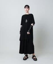 RHQHB16430 HIROKO KOSHINO(ヒロココシノ) ドライポンチタックパンツ /日本製/洗える ブラック