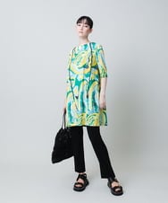 RHQHC42260 HIROKO KOSHINO(ヒロココシノ) ドライポンチサイドスリットパンツ /日本製/洗える ブラック