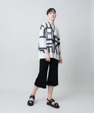 RHQHC81260 HIROKO KOSHINO(ヒロココシノ) ストレッチポンチミドル丈フレアパンツ /日本製/洗える ブラック