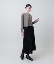 RHQJE29590 HIROKO KOSHINO(ヒロココシノ) オーガンジープリーツスカート/日本製/洗える ブラック