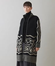 ウェーブジャカードウールニットコート/日本製(その他のコート ウェーブジャカードウールニットコート/日本製(その他のコート